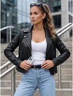 Dámská bunda ve stylu Ramones z ekologické kůže, černá, FashionStreet TY5718 Dámská bunda ve stylu Ramones z ekologické kůže, černá, FashionStreet TY5718