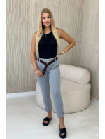 Kalhoty Punto Milano Winter s páskem šedý Kalhoty Punto Milano Winter s páskem šedý