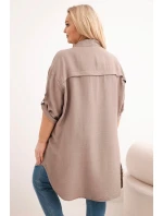 Dámská košile Plus Size z viskózy s delším zadním dílem fango Dámská košile Plus Size z viskózy s delším zadním dílem fango