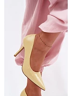 Klasické lakované lodičky z umělé kůže Žluté Odira