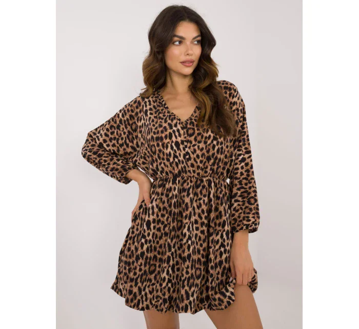 Sukienka DHJ SK czarno beżowy model 20535894 - FPrice Sukienka DHJ SK czarno beżowy model 20535894 - FPrice