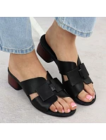 Dámské kožené žabky na klínku černé Remonte R8759-01