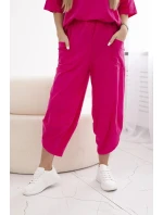 Bavlněný komplet halenka + kalhoty fuchsie Bavlněný komplet halenka + kalhoty fuchsie