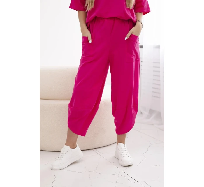 Bavlněný komplet halenka + kalhoty fuchsie Bavlněný komplet halenka + kalhoty fuchsie