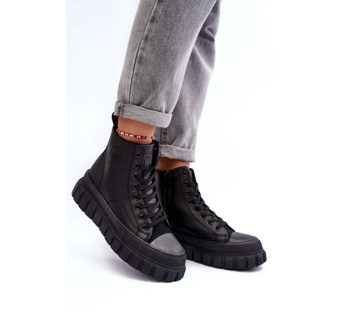 Kožené Boty Na Zip Big Star Černé model 21634271 - Big Star Shoes Kožené Boty Na Zip Big Star Černé model 21634271 - Big Star Shoes