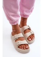 Dámské Pěnové Žabky Na Platformě Béžové model 21665260 - EVENTO Dámské Pěnové Žabky Na Platformě Béžové model 21665260 - EVENTO