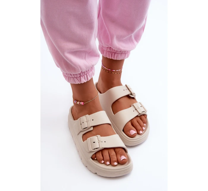 Dámské Pěnové Žabky Na Platformě Béžové model 21665260 - EVENTO Dámské Pěnové Žabky Na Platformě Béžové model 21665260 - EVENTO