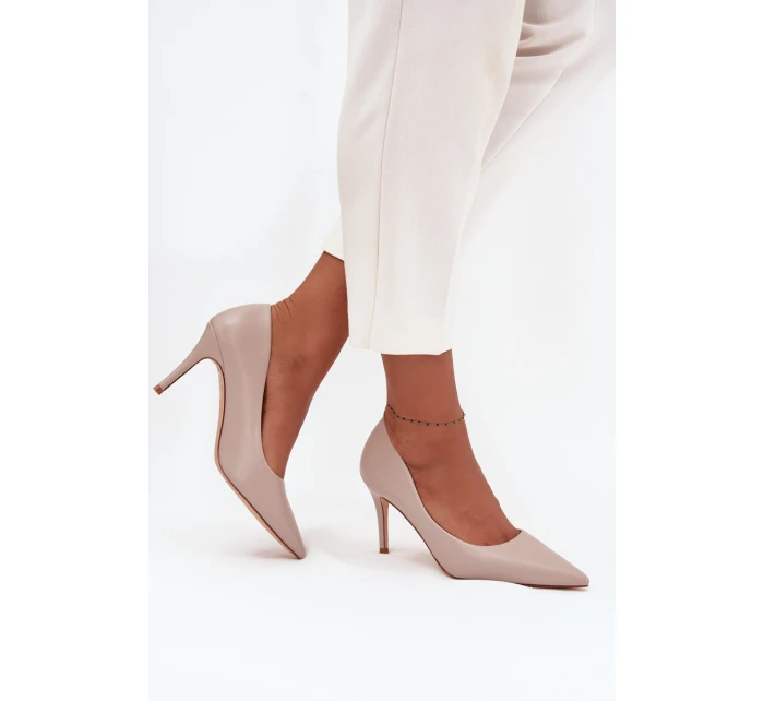 Dámské lodičky z eko kůže béžové model 21711389 - Boto