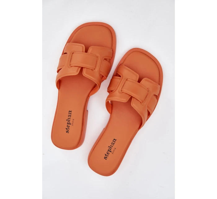 Dámské pantofle na plochém podpatku oranžové model 21900515 - Boto