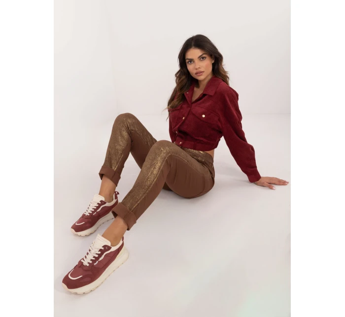 Kalhoty DHJ SP 21258.32 hnědé Kalhoty DHJ SP 21258.32 hnědé