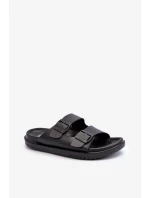 Lehké pánské pantofle s přezkami Big Star Černá Lehké pánské pantofle s přezkami Big Star Černá