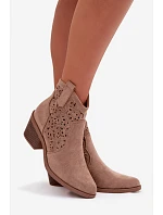 Dámské kovbojky model 22103948 béžové - S.Barski Dámské kovbojky model 22103948 béžové - S.Barski
