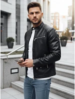 Pánská kožená bunda černá FashionStreet TX4711