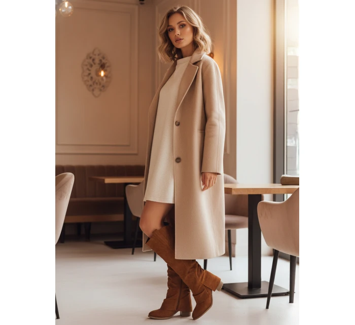 Dámské semišové boty model 21994924 v barvě camel - Dstreet