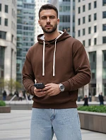 Pánská klokaní mikina s kapucí hnědá FashionStreet BX5953
