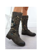 Dámské nepromokavé šněrovací boty šedé model 21905850 - Rieker Dámské nepromokavé šněrovací boty šedé model 21905850 - Rieker