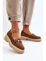 Zazoo 3429 Zamszové Dámské Mokasíny S Ozdobou Hnědé