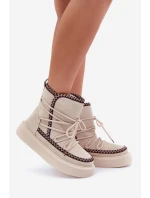 Dámské Sněhule S Na Platformě Světle Béžové model 21680230 - Boto Dámské Sněhule S Na Platformě Světle Béžové model 21680230 - Boto