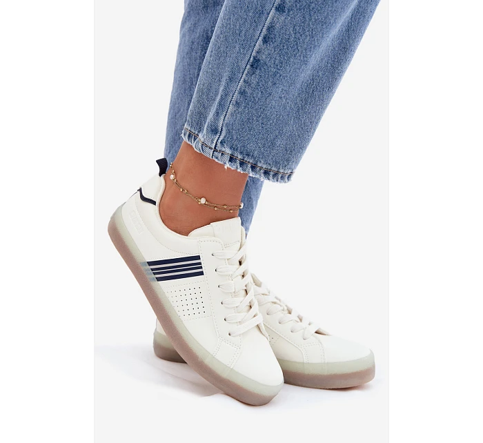 Eko kožené dámské tenisky Big Star model 22074741 Bílé - Big Star Shoes Eko kožené dámské tenisky Big Star model 22074741 Bílé - Big Star Shoes