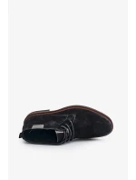 Semišové Pánské Šněrovací Kotníkové Boty Big Star OO174146 Černé Semišové Pánské Šněrovací Kotníkové Boty Big Star OO174146 Černé