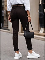 Jeansy damskie z paskiem mom fit brązowe FashionStreet UY3127 Jeansy damskie z paskiem mom fit brązowe FashionStreet UY3127