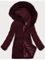 Dámská zimní bunda ve vínové bordó barvě s kapucí J Style (16M9099-06)