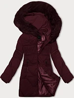 Dámská zimní bunda s kapucí J Style bordó (16M9099-06)