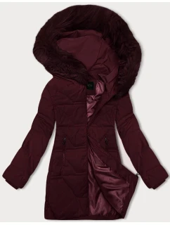Dámská zimní bunda ve vínové bordó barvě s kapucí J Style (16M9099-06)