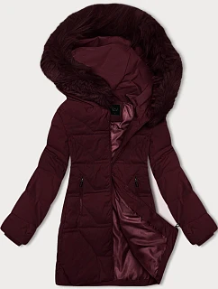 Dámská zimní bunda s kapucí J Style bordó (16M9099-06)
