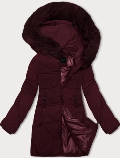 Dámská zimní bunda ve vínové bordó barvě s kapucí J Style (16M9099-06)