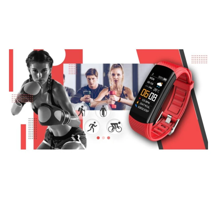 GIEWONT Smartwatch černé a červené 2 řemínky GW200-1