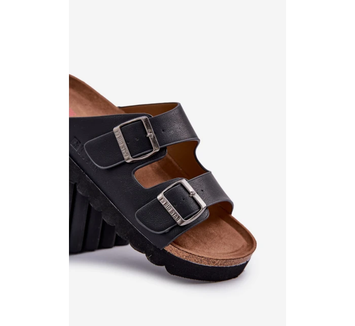 Lehké Pánské Pantofle S Přezkami Eko Kůže Big Star model 21683885 Černé - Big Star Shoes Lehké Pánské Pantofle S Přezkami Eko Kůže Big Star model 21683885 Černé - Big Star Shoes