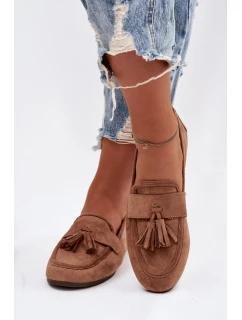 Dámské mokasíny ploché s třásněmi hnědé model 21919041 - Boto