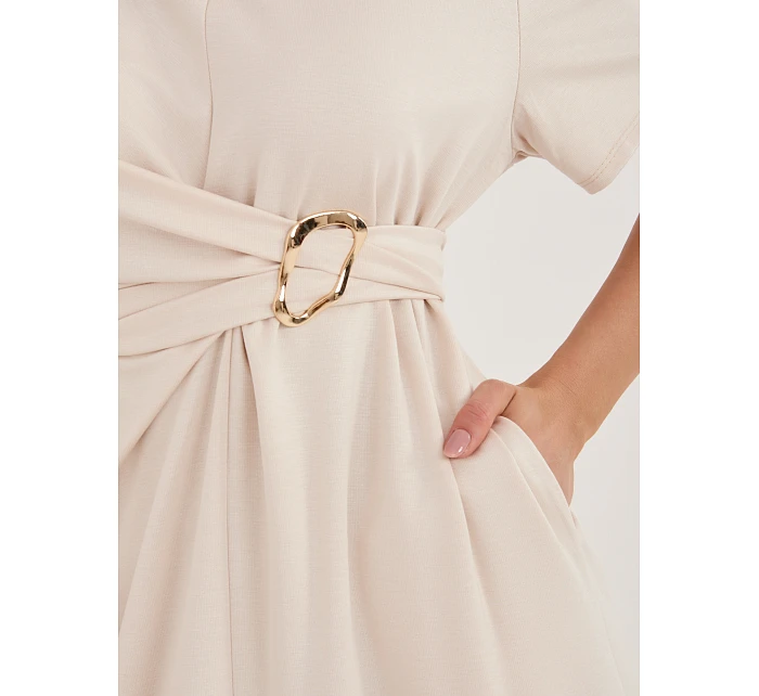 Sukienka MI SK model 22109767 jasny beżowy - FPrice