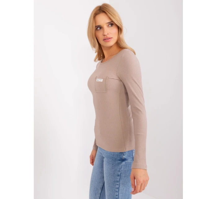 Bluzka RV BZ model 19069371 ciemny bezowy - FPrice Bluzka RV BZ model 19069371 ciemny bezowy - FPrice