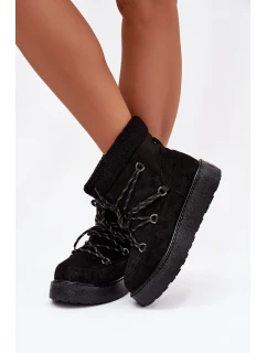 Dámské sněhule na platformě se šněrováním – černé model 21796256 - Kesi