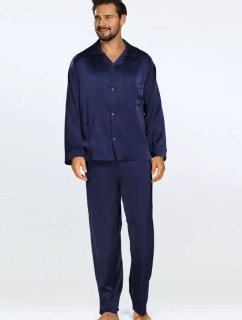 Pánské saténové pyžamo model 19669878 tmavě modré - DKaren