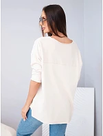 Dámská bavlněná oversized halenka s výstřihem do V a prodlouženým zadním dílem béžová Dámská bavlněná oversized halenka s výstřihem do V a prodlouženým zadním dílem béžová