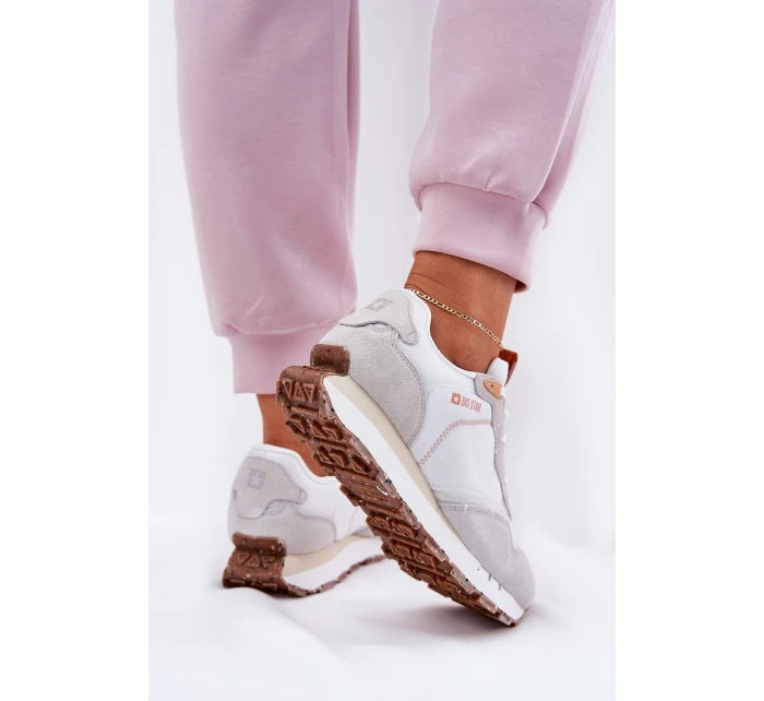 Semišové Lehké Sportovní Boty Pro Ženy Big Star RR274235 HI-POLY SYSTEM Béžové