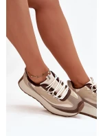 Dámské sneakers na platformě Big Star SS274002 HI-POLY SYSTEM Béžové Dámské sneakers na platformě Big Star SS274002 HI-POLY SYSTEM Béžové