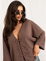 Sweter MI SW model 22340797 ciemny bezowy - FPrice Sweter MI SW model 22340797 ciemny bezowy - FPrice