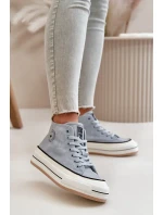 Zateplené Dámské Tenisky Na Platformě Eko Kůže Big Star Modré Zateplené Dámské Tenisky Na Platformě Eko Kůže Big Star Modré