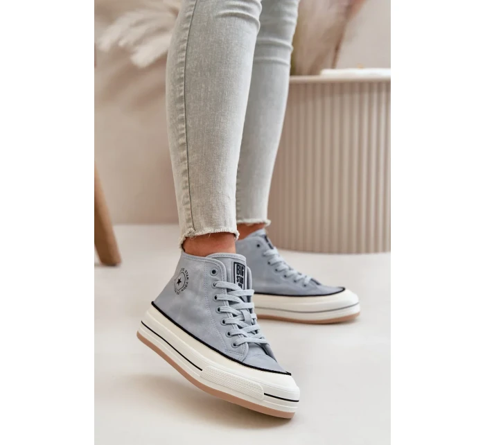 Zateplené Dámské Tenisky Na Platformě Eko Kůže Big Star Modré Zateplené Dámské Tenisky Na Platformě Eko Kůže Big Star Modré