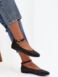 Dámské baleríny s páskem a přezkou Janelor – panterkové