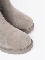 Exkluzívní kotníčkové boty šedo-stříbrné dámské platforma Exkluzívní kotníčkové boty šedo-stříbrné dámské platforma