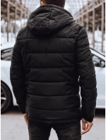 Pánská prošívaná zimní bunda s kapucí černá FashionStreet TX4892