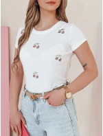 Dámské tričko v barvě třešní CHERRYDUST bílá Dstreet RY2853 Dámské tričko v barvě třešní CHERRYDUST bílá Dstreet RY2853