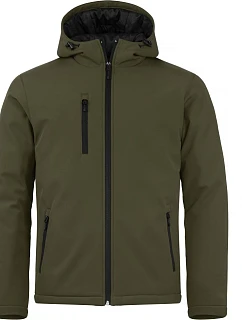 Padded Hooded Softshell Men Pánská zateplená softshellová bunda s kapucí model 22454916 fog green - Clique