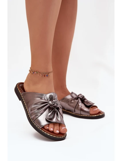 Dámské Pantofle Na Ploché Podešvi Grafitové model 21706046 - Boto Dámské Pantofle Na Ploché Podešvi Grafitové model 21706046 - Boto