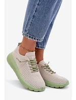 Materiálové Dámské Sportovní Boty Béžové Helinae Materiálové Dámské Sportovní Boty Béžové Helinae